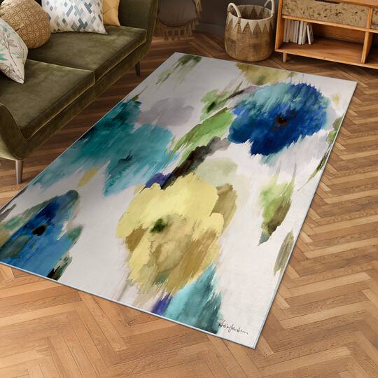 Empire Art Direct 5ft. x 7.5ft. Abstract Flower I Washable Area Rug